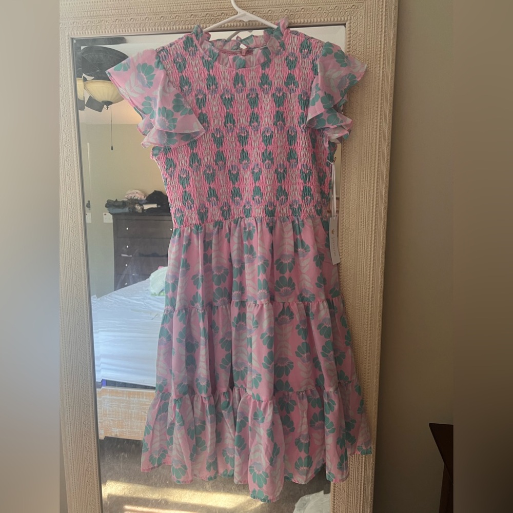 NWT J. Marie Smock Ruffle Dress